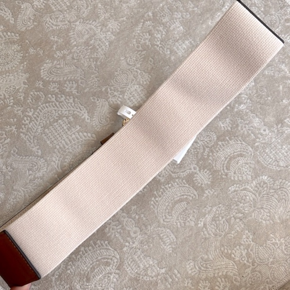 Brand New Michael Kors Genuine Leather Wide Strap Belt Elastic Stretch Cognac - Picture 8 of 15
